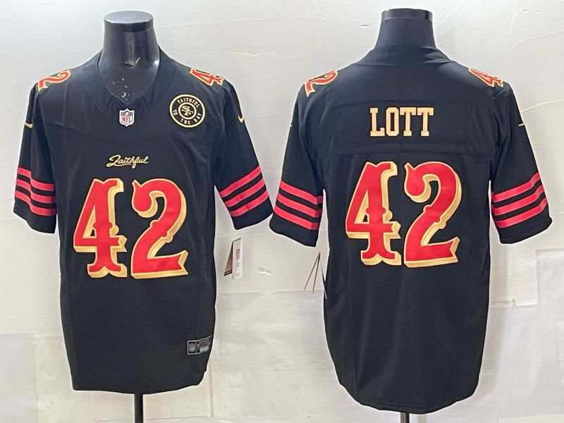 Men 2025 San Francisco 49ers #42 Lott black 5th generation Nike Limited NFL Jersey style 0013